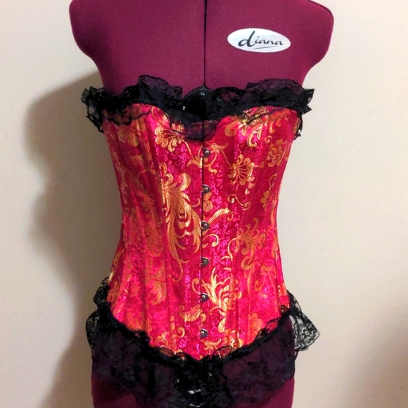 Pink and Gold corset - Picture 1 of 3